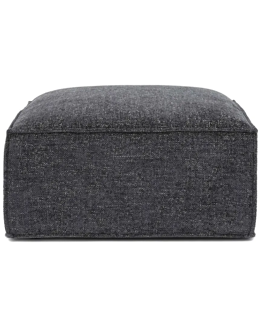 Mindy Chenille Basketweave Ottoman - Charcoal image