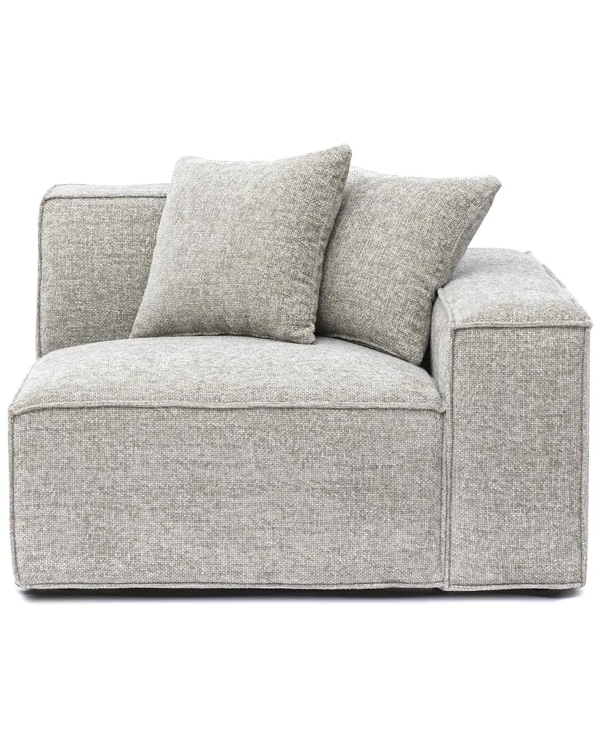 Mindy LAF Corner Chair - Taupe, Chenille