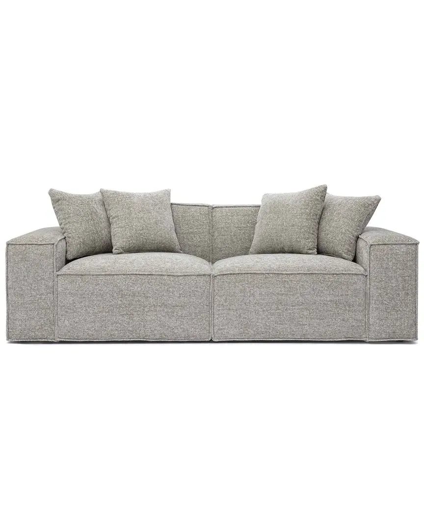 Mindy Modular Loveseat - Taupe, Chenille