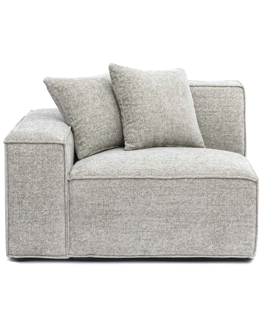 Mindy RAF Corner Chair - Taupe, Chenille