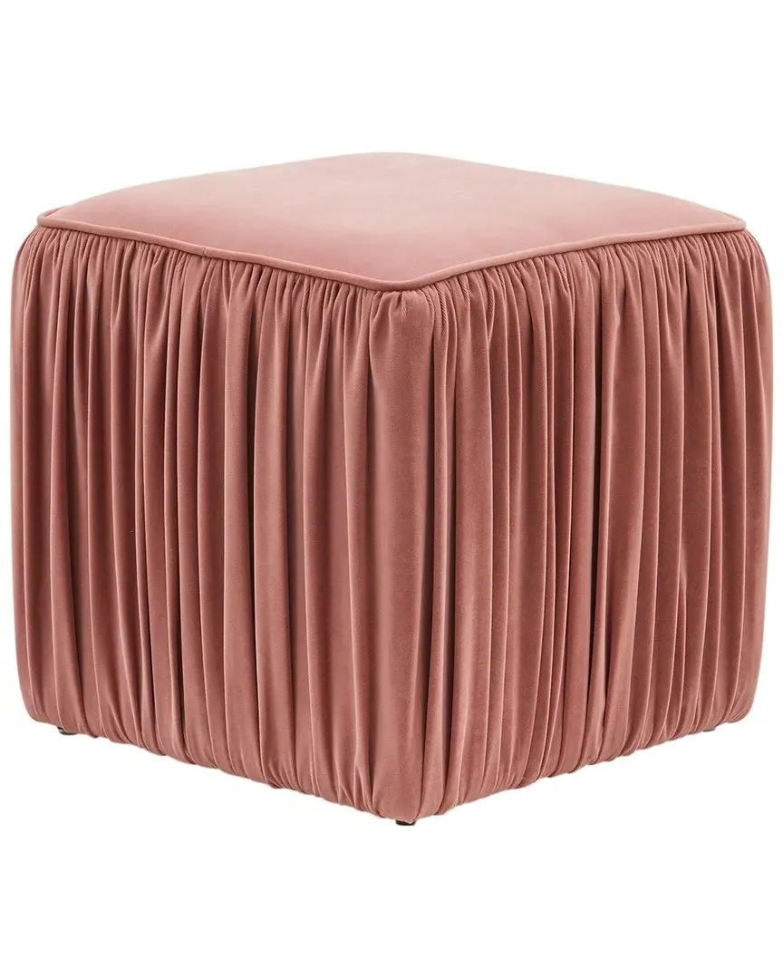 Morgan Pleated Ottoman - Mauve, Velvet image