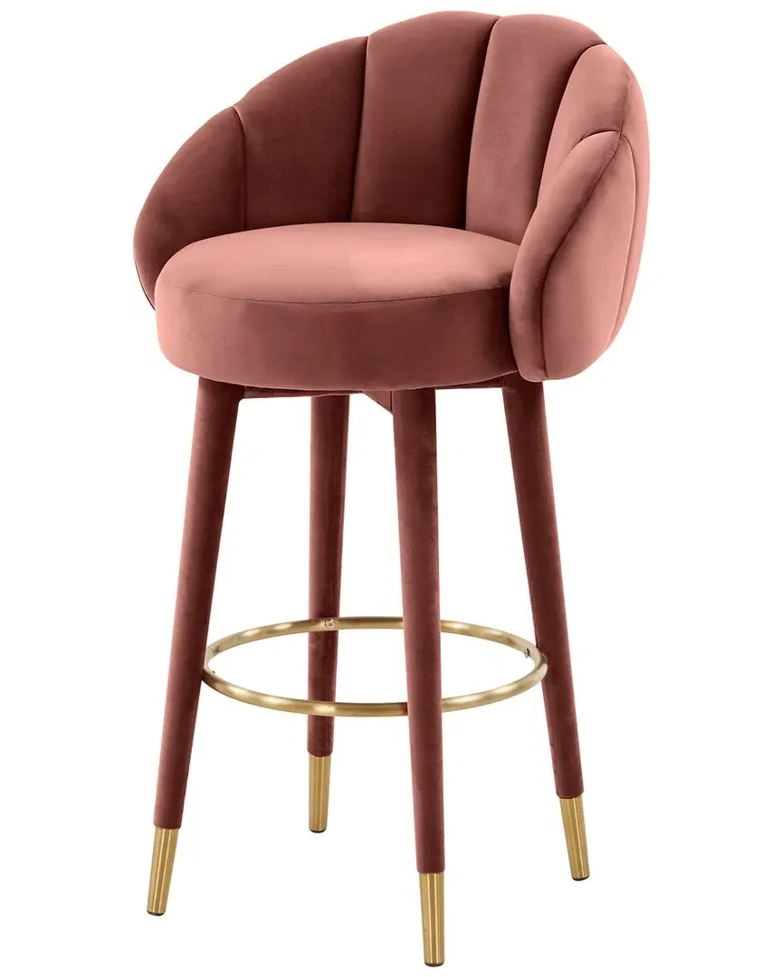 Myla Swivel Bar Stool - Pink, Velvet