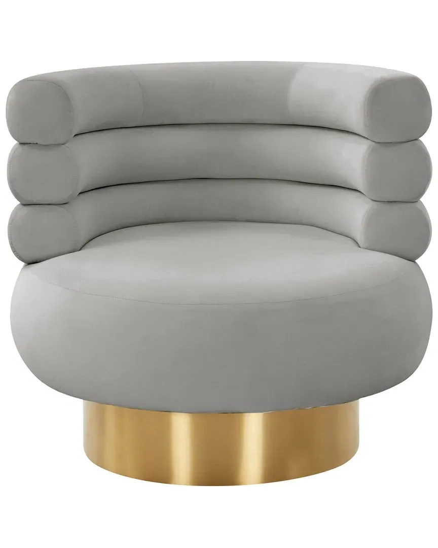 Naomi Swivel Chair - Grey, Velvet image