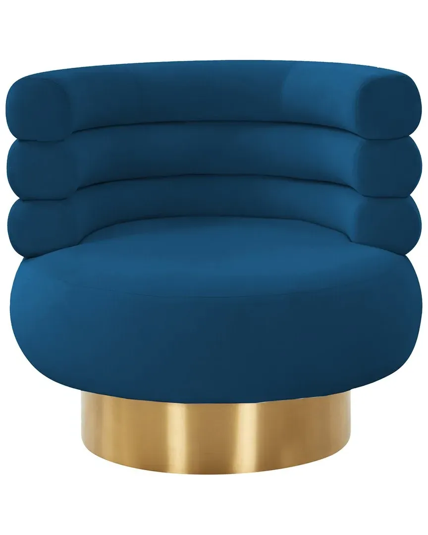Naomi Swivel Chair - Navy, Velvet