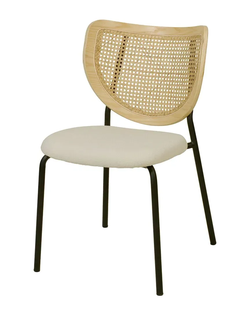 Nessie Natural Rattan Dining Chair Set of 2 - Black image