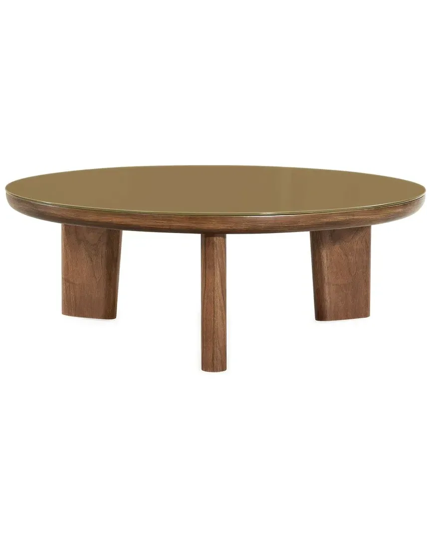 Oani Round Coffee Table - Walnut, Glass image