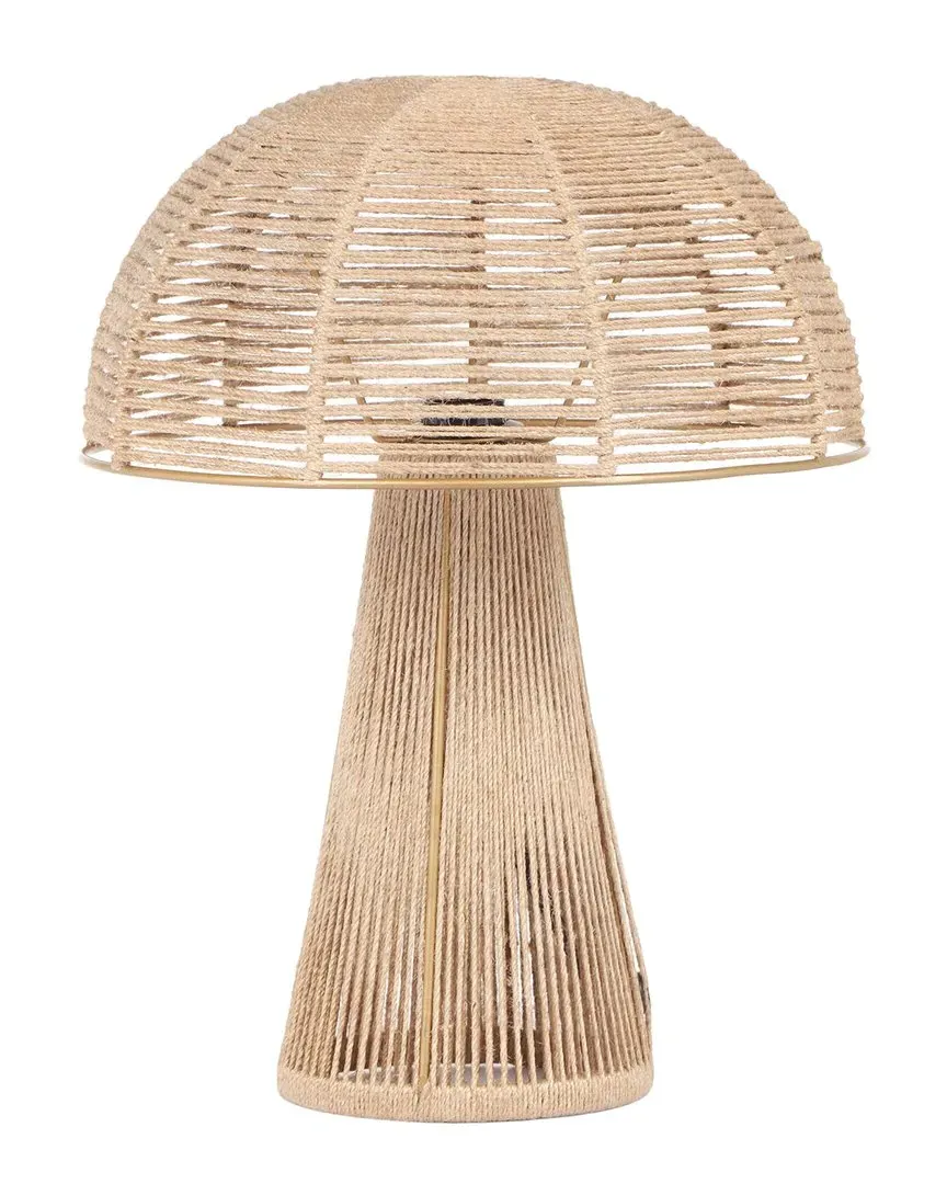 Oddy Mushroom Table Lamp - Brown, Jute