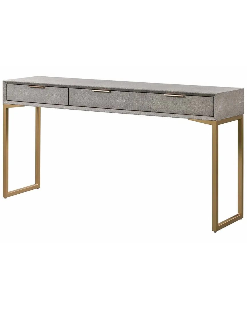 Pesce Console Table - Grey, Vegan Shagreen image