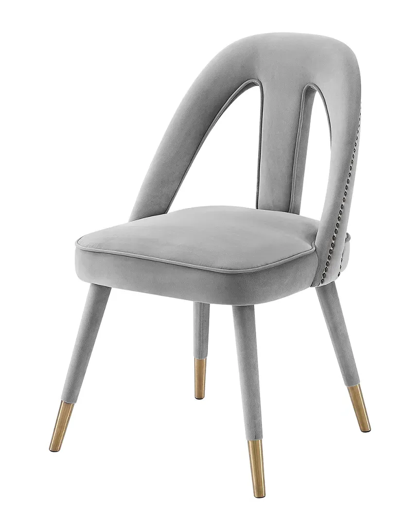 Petra Side Chair - Light Grey, Velvet