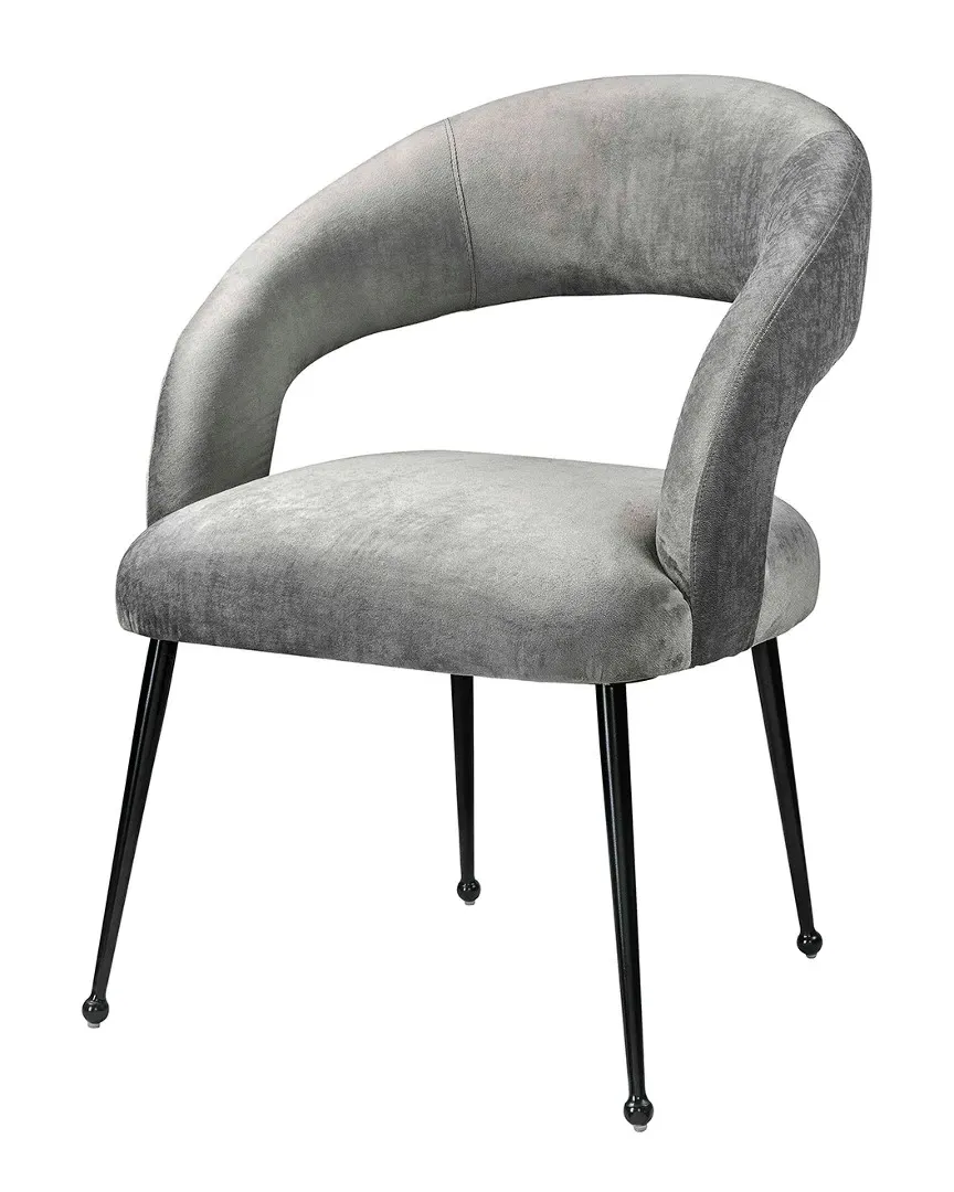 Rocco Dining Chair - Grey, Velvet