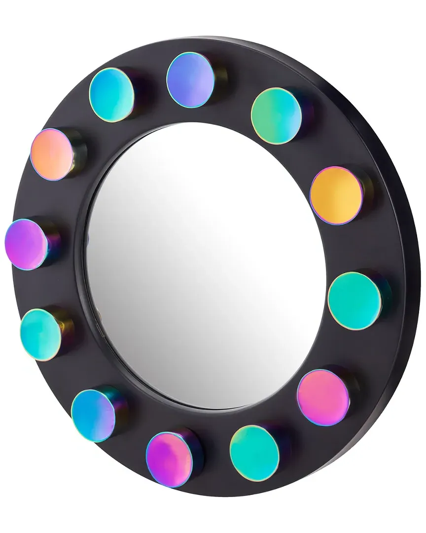 Rockstar Round Mirror with Studs - Black image