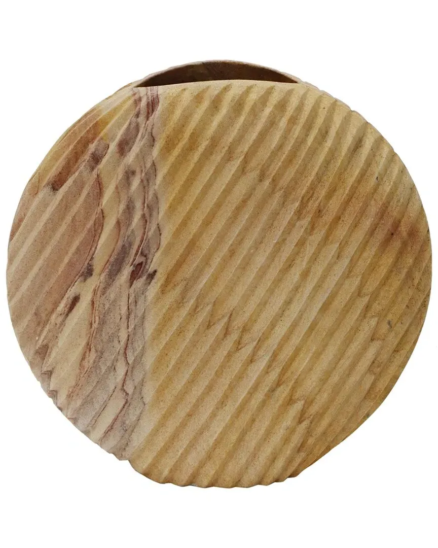 Saava Shell Stone Vase - Beige, Sandstone