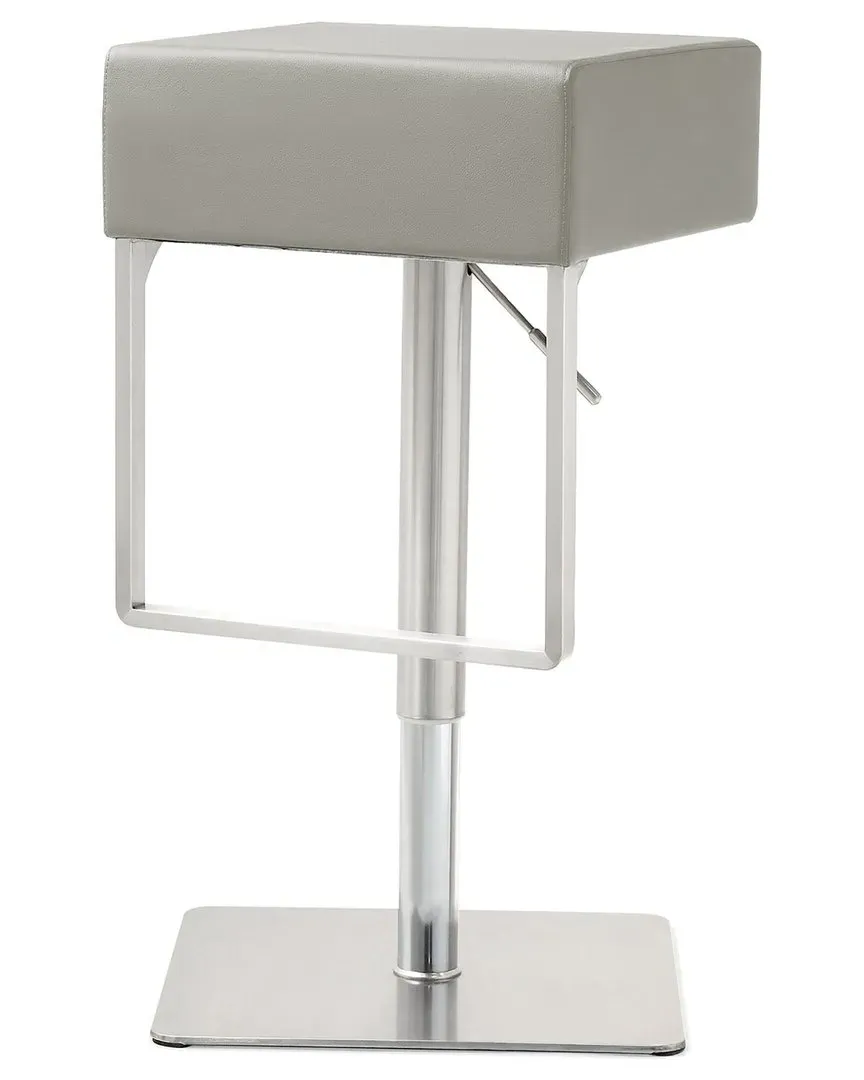Seville Adjustable Bar Stool - Grey, Vegan Leather image