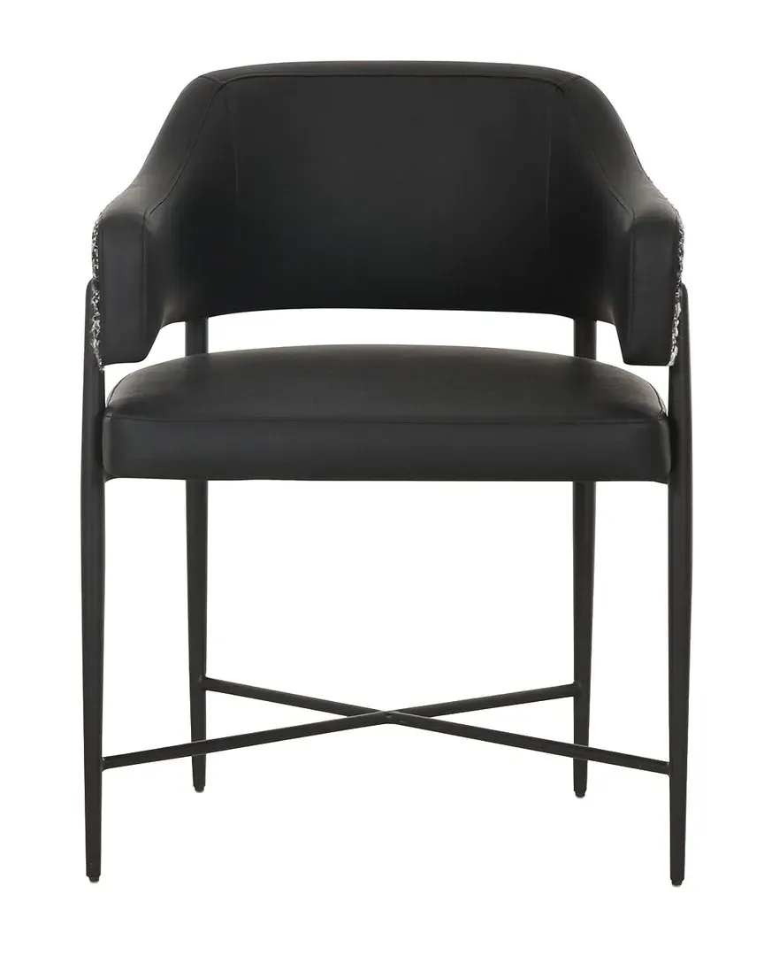 Sezanne 2-Tone Dining Chair - Black, Vegan Leather