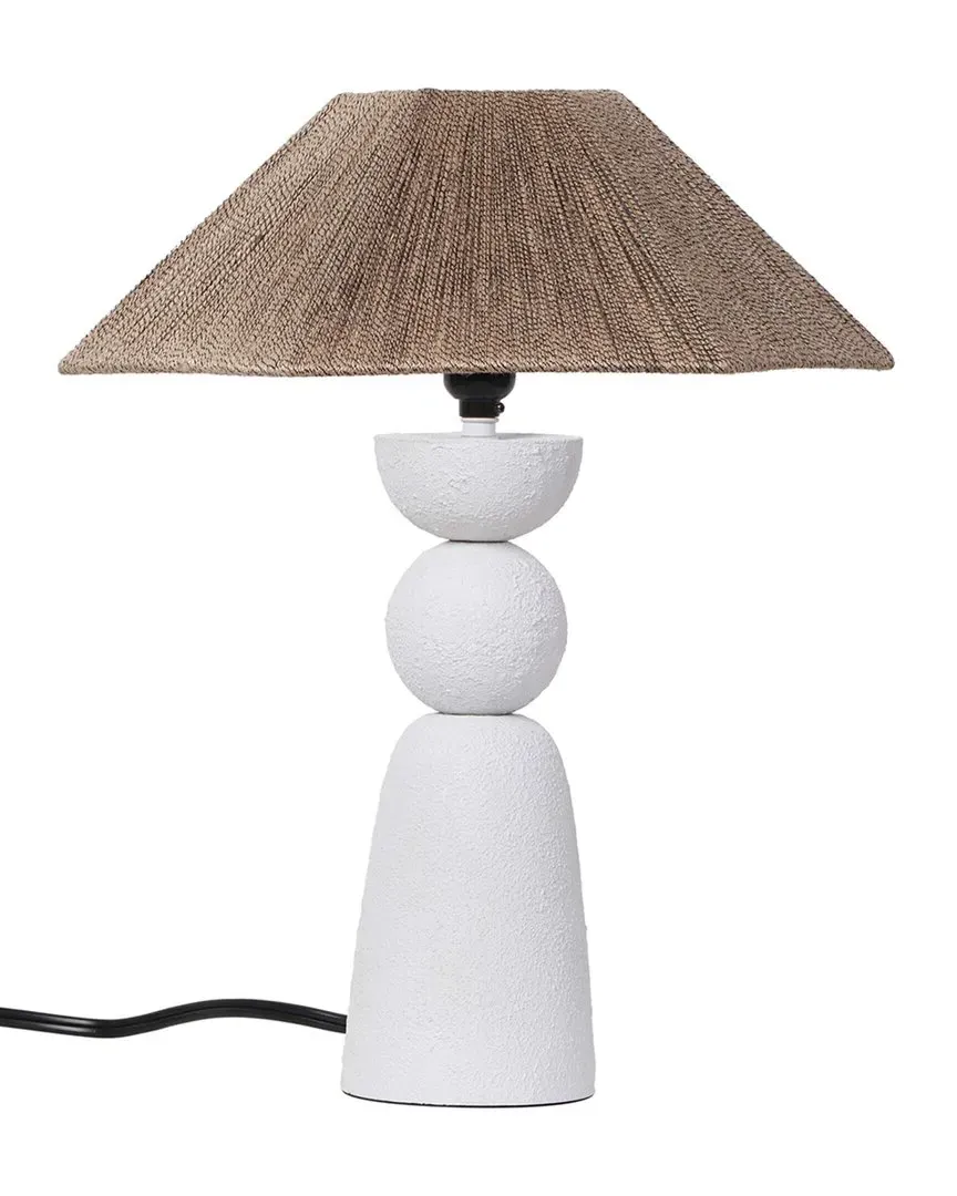 Shabby Rope Table Lamp - White, Jute image