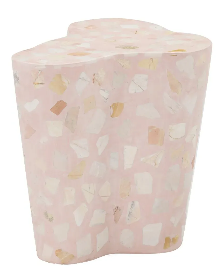 Slab Sunset Terrazzo Side Table - Pink, Concrete