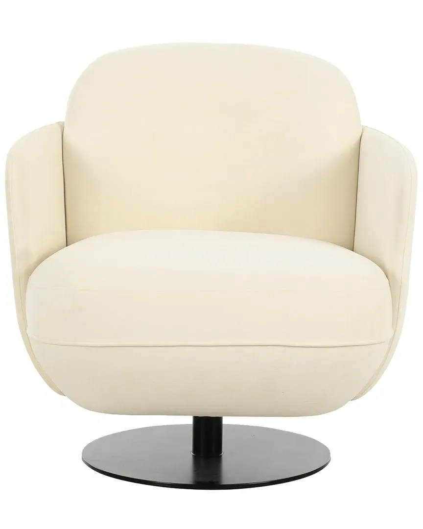 Solange Swivel Chair - Cream, Velvet