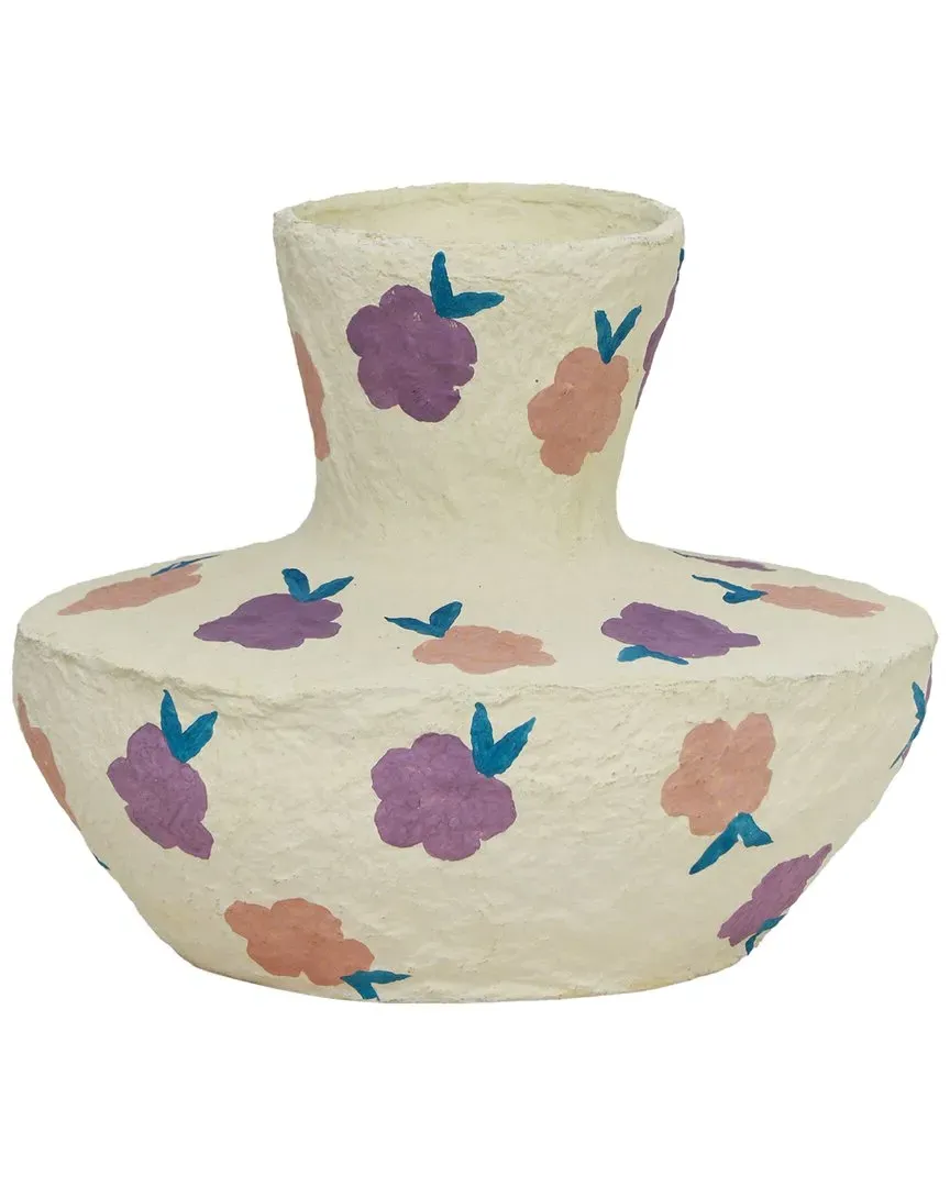 Spring Blossoms Cotton Mache Vase