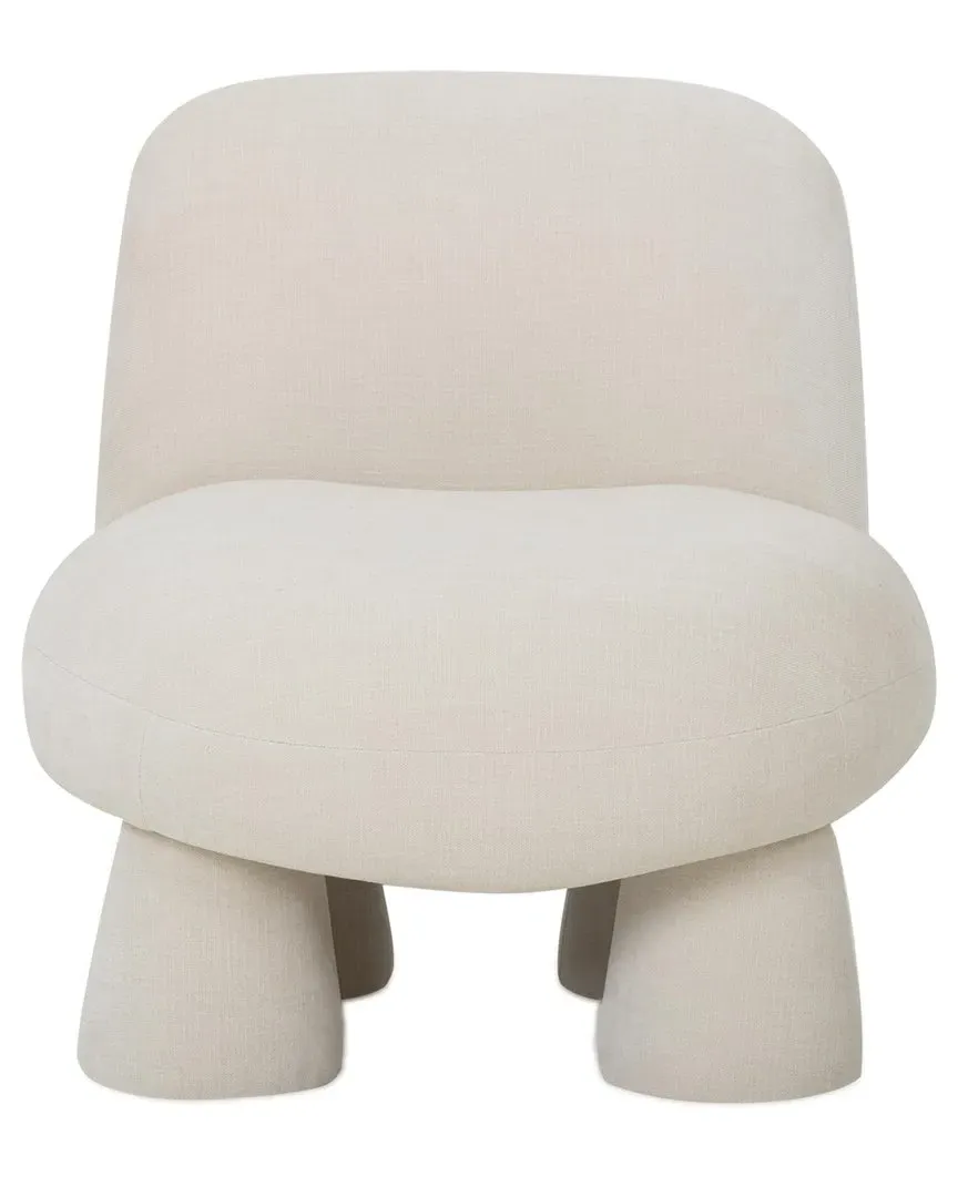 Stomp Upcycled Accent Chair - Cream, Chenille