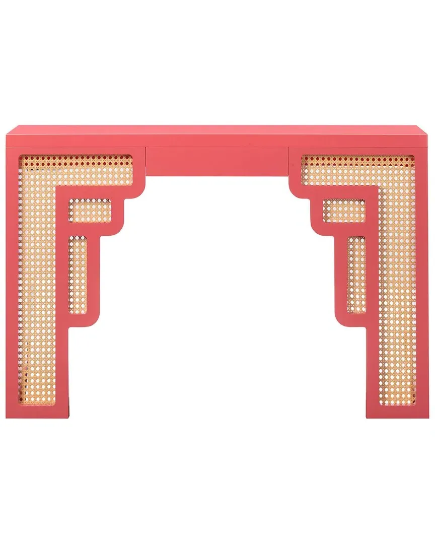 Suzie Rattan Console Table - Pink, MDF