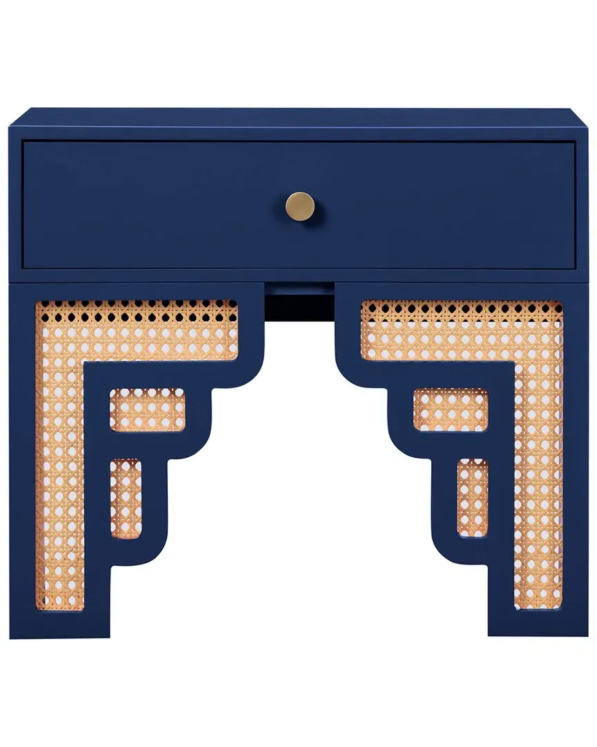 Suzie Rattan Nightstand - Navy, MDF