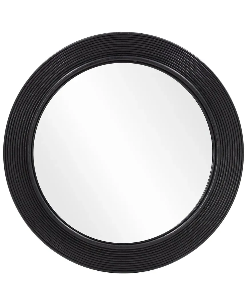 Tanya Round Wall Mirror - Black, Rattan image
