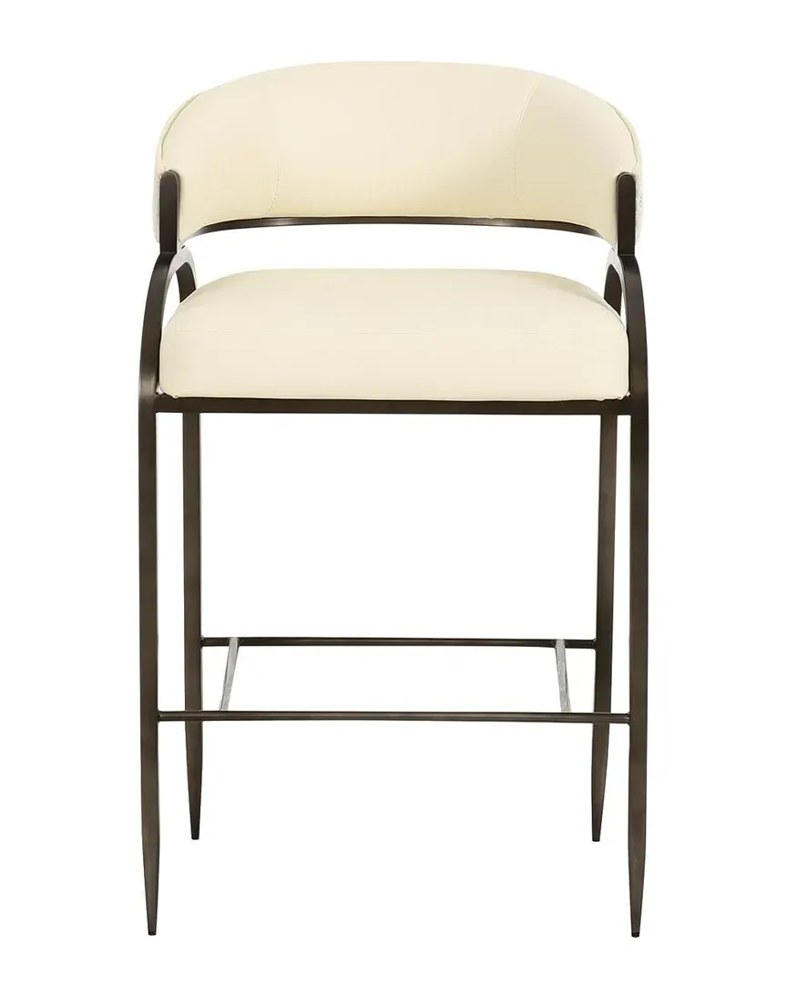 Tatum 2-Tone Counter Stool - Cream, Vegan Leather