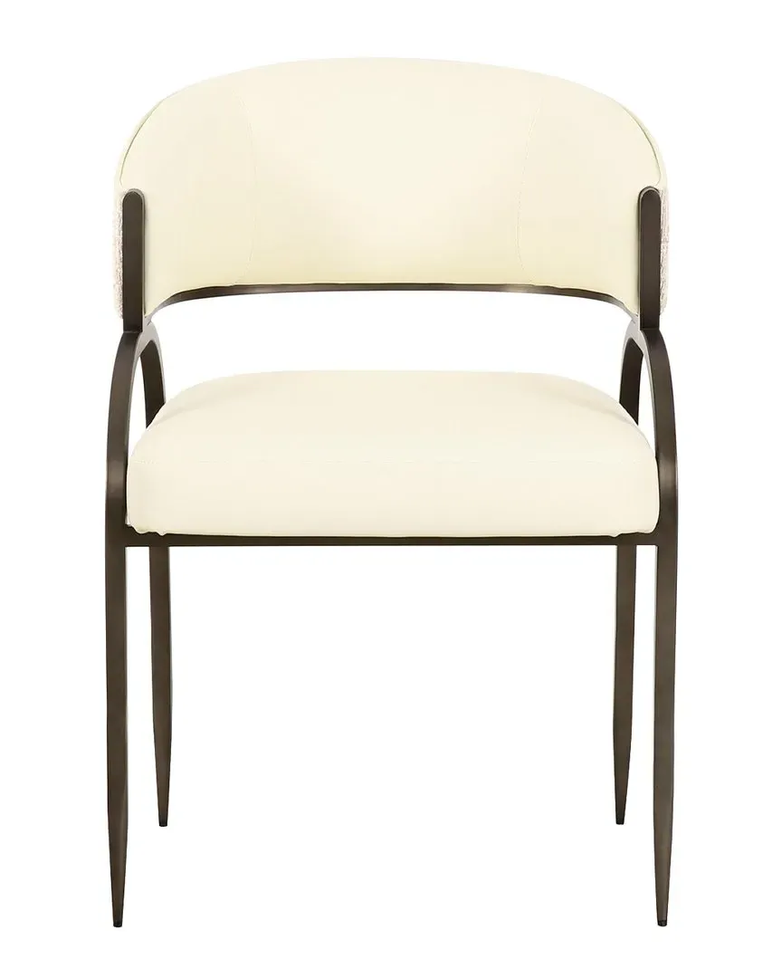 Tatum 2-Tone Dining Chair - Cream, Vegan Leather