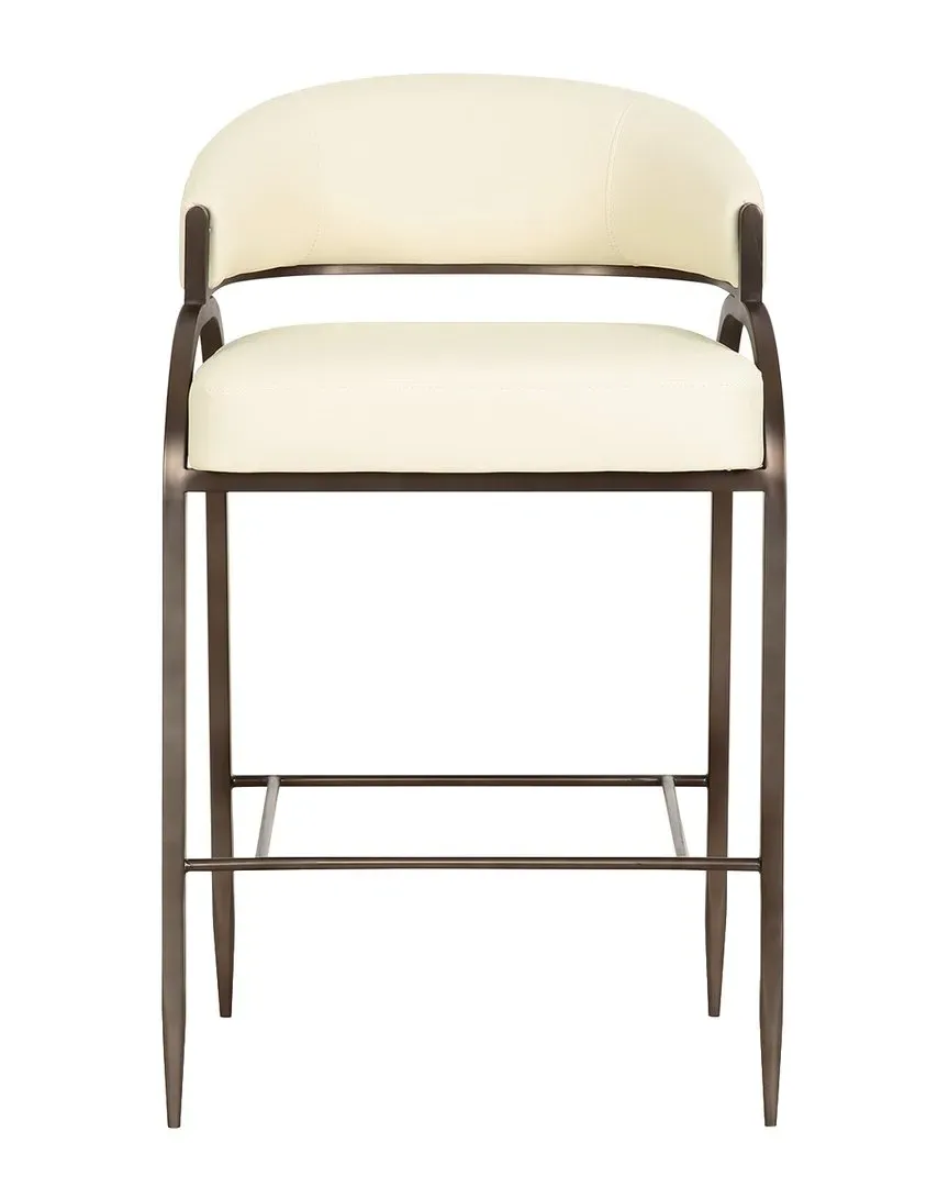 Tatum Performance Vegan Leather Counter Stool - Cream