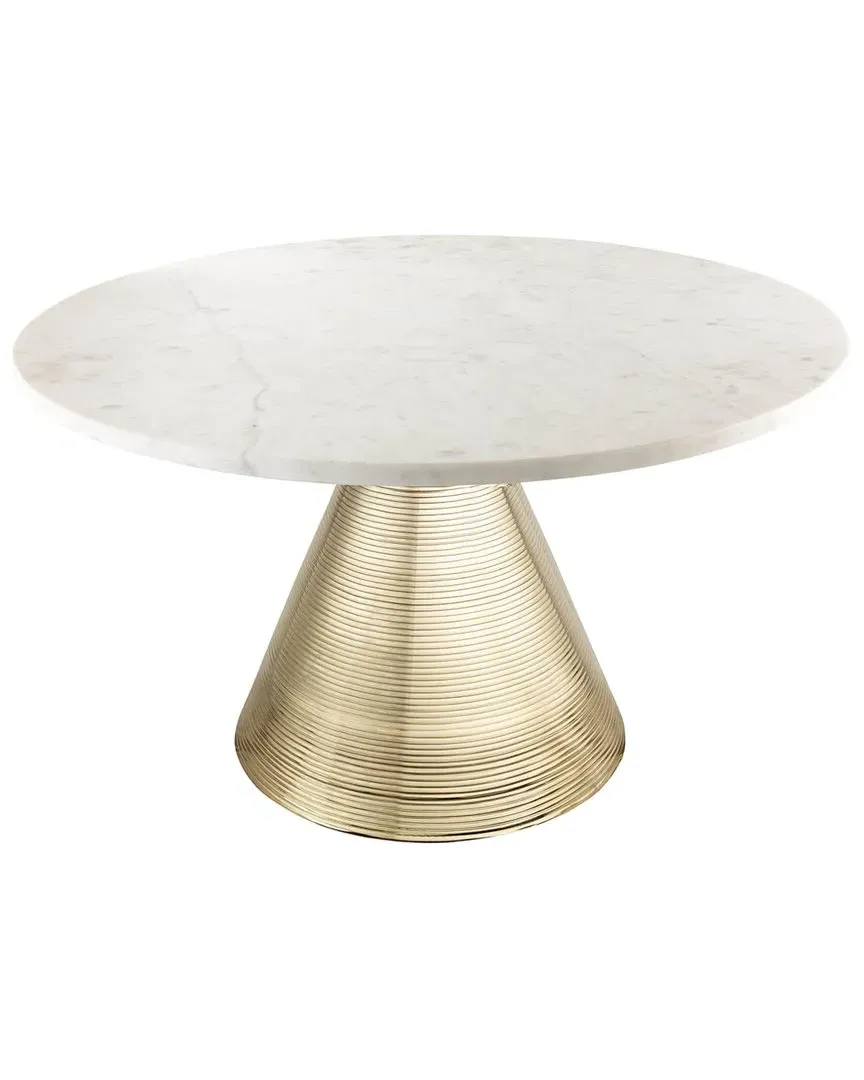 Tempo Round Coffee Table - Gold, White Marble image