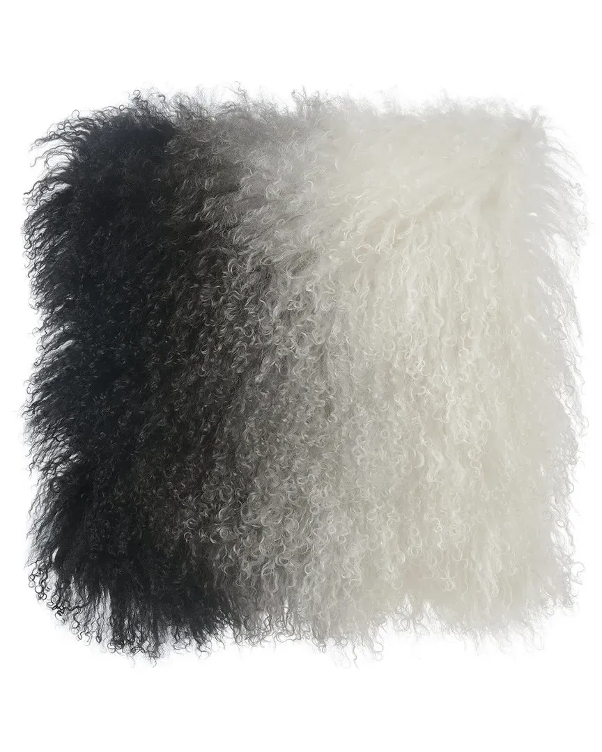 Tibetan Gradient Sheep Pillow - White and Black image