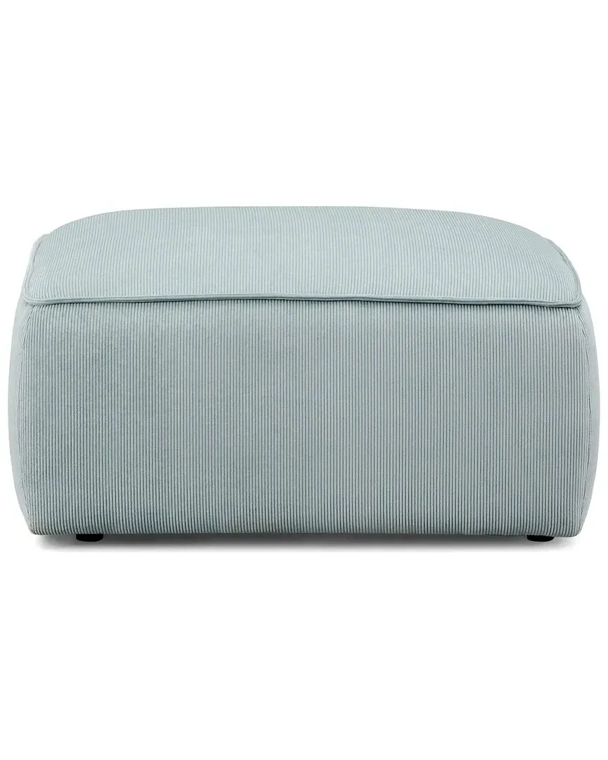 Travie Performance Corduroy Velvet Ottoman - Light Green image