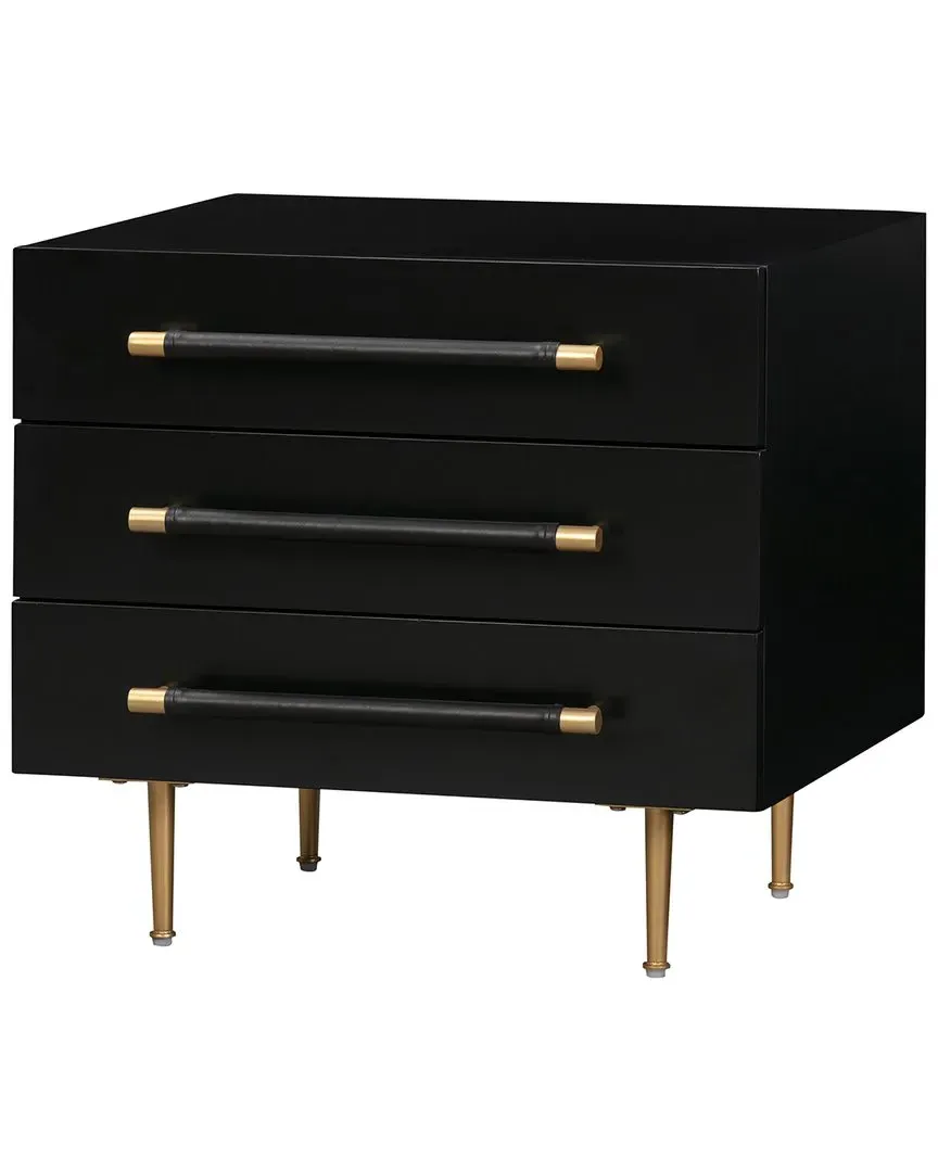 Trident Nightstand with Storage - Black, Acacia image