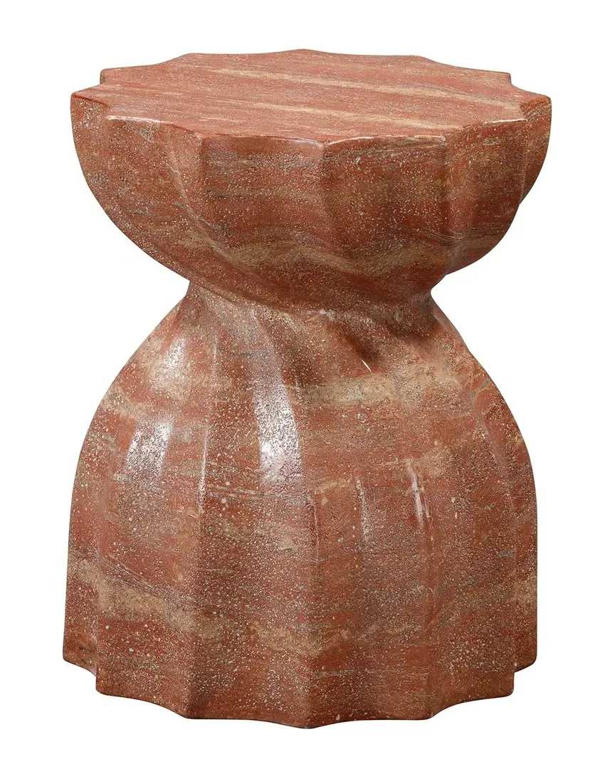 Turin Indoor/Outdoor Concrete Stool - Red, Faux Sandstone