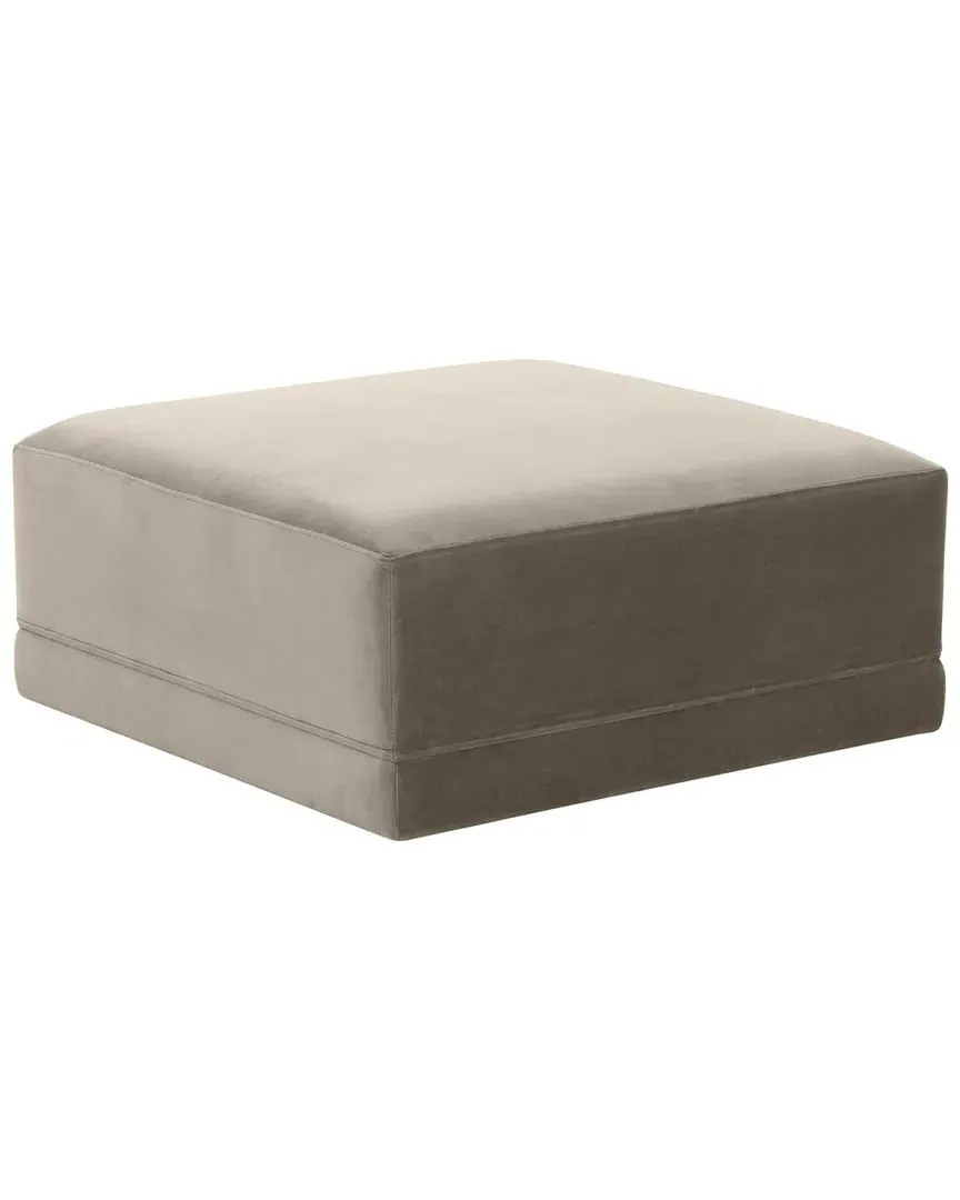Willow Square Ottoman - Brown, Velvet image