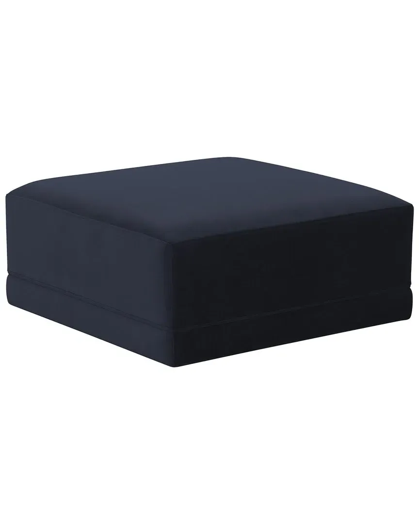 Willow Square Ottoman - Navy, Velvet