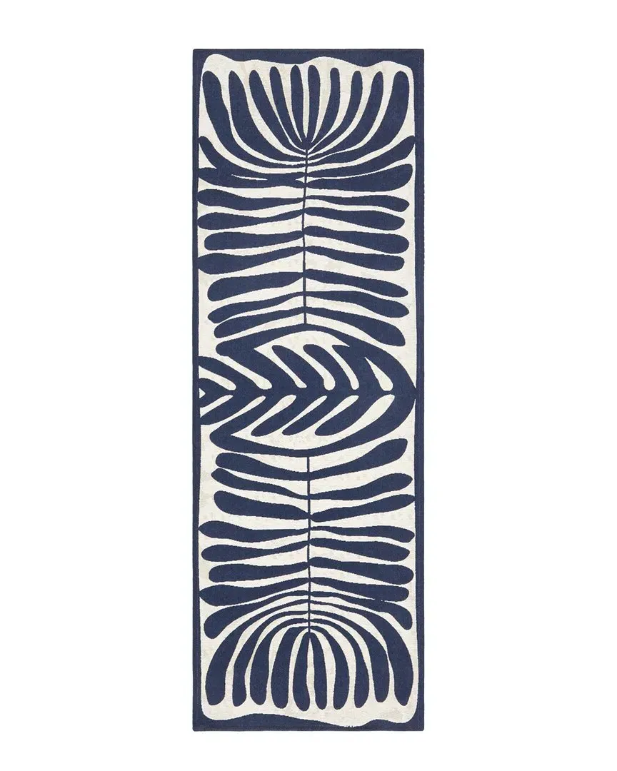 Everwash Woven Matisse Cutout Runner Rug - Navy