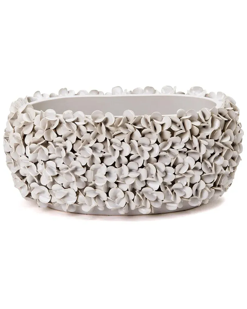 12in Hydrangea Planter - White, Ceramic image