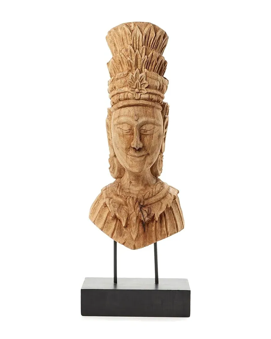 Avani Hand Carved Sculpture on Black Stand - Mango Wood