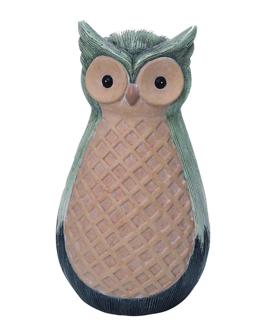 Transpac Medium Owl Garden Statuette - Multicolor, Terracotta image