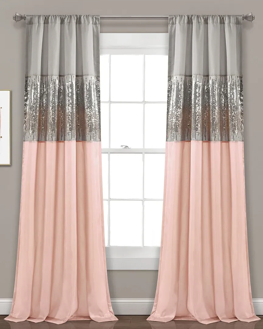 Night Sky Window Curtain Panel - Gray, Polyester image