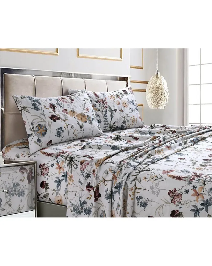 Amalfi Printed 300TC Extra Deep Pocket Sheet Set - Red