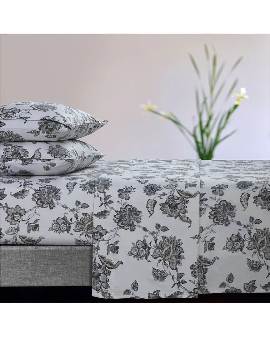 Ayana Flannel Extra Deep Pocket Sheet Set - Grey, Cotton