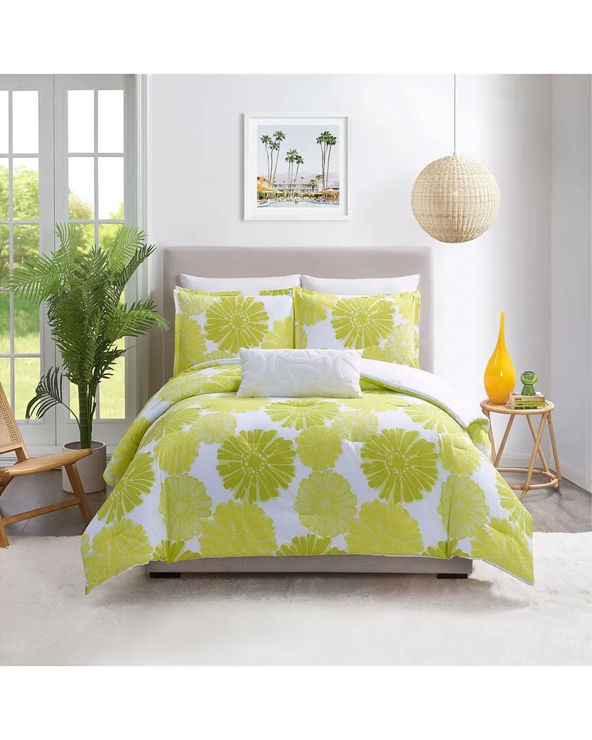 200tc Big Floral Comforter Set - Yellow, Cotton image