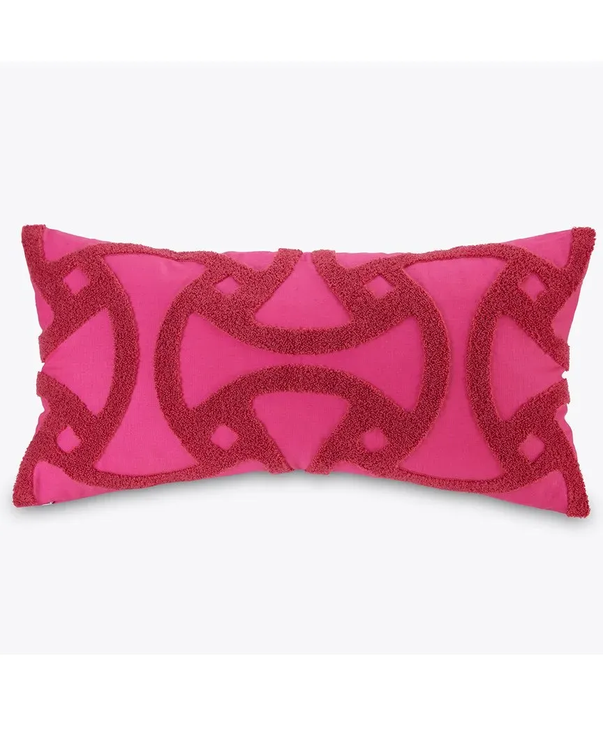 Tonal Tufted Oblong Pillow - Dark Pink, Cotton image