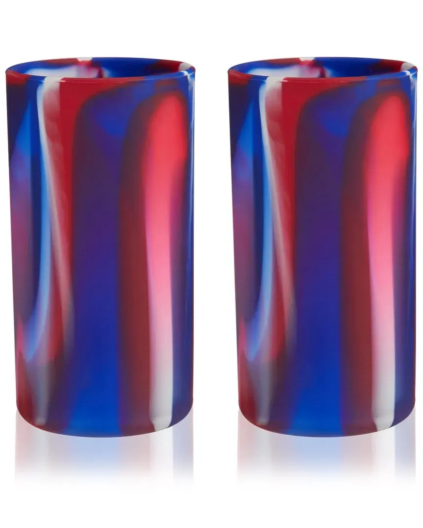 Flexi Tie Dye Silicone Highball Tumblers - Multi image