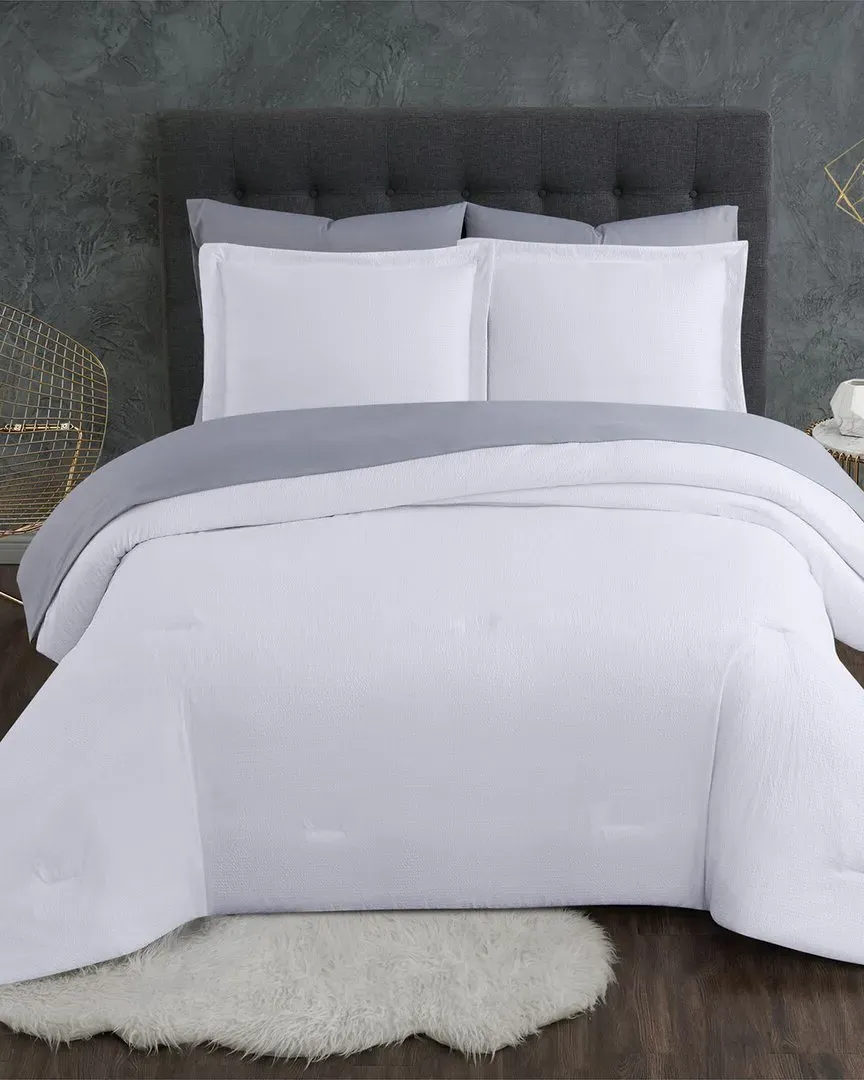 Antimicrobial 7-Piece Bed in a Bag Set - White, Polyester