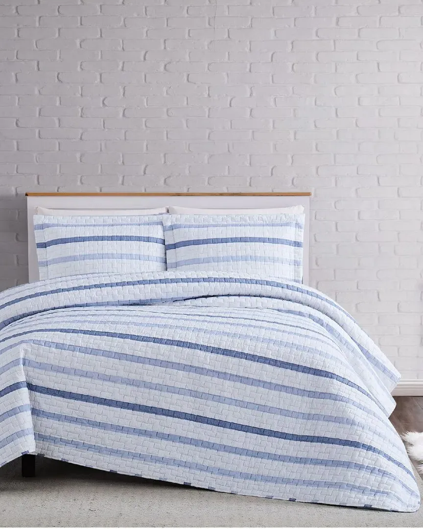 3-Piece Quilt Set - White, Microfiber