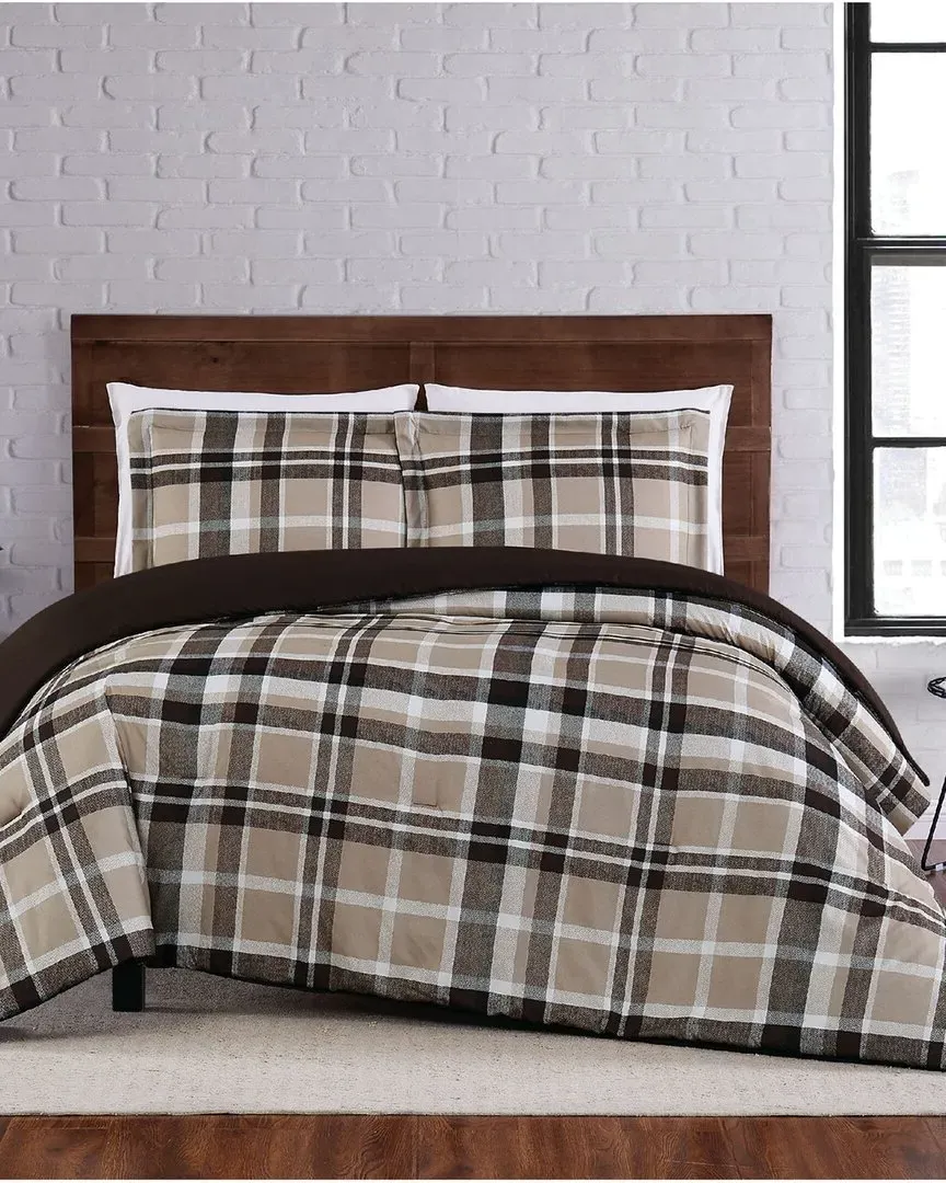 3pc Comforter Set - Taupe, Microfiber