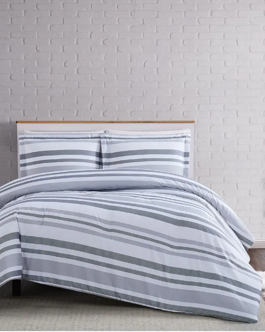 3pc Comforter Set - White, Microfiber